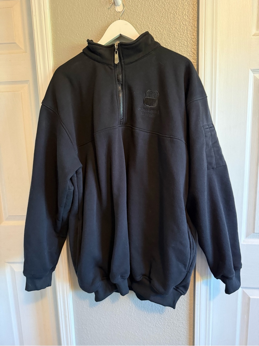 Union Pacific Men's Black Quarter-Zip Pullover Sweatshirt